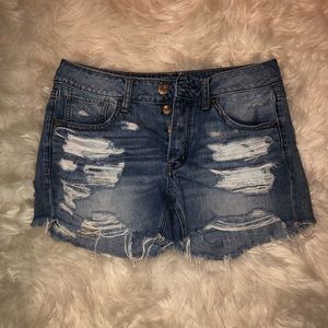 NEW - AE High-Waisted Tomgirl Denim Shorts